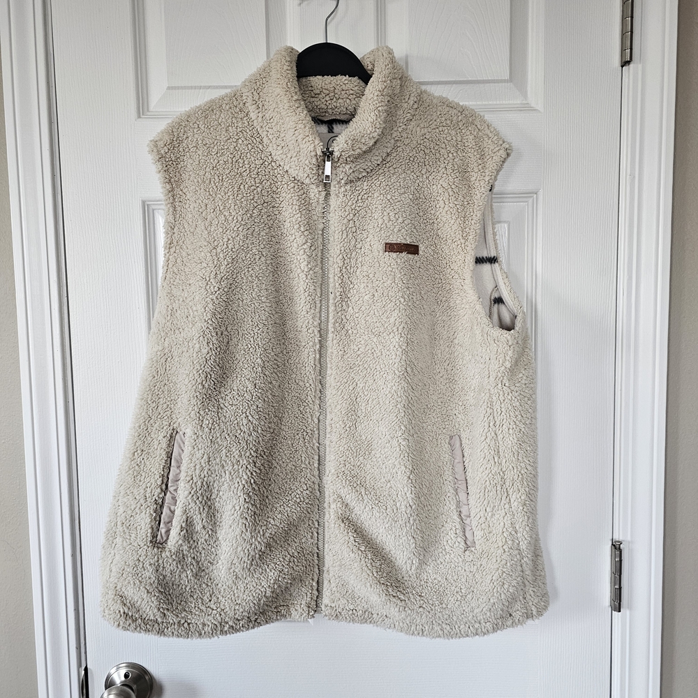 Women's Cream Sherpa Vest